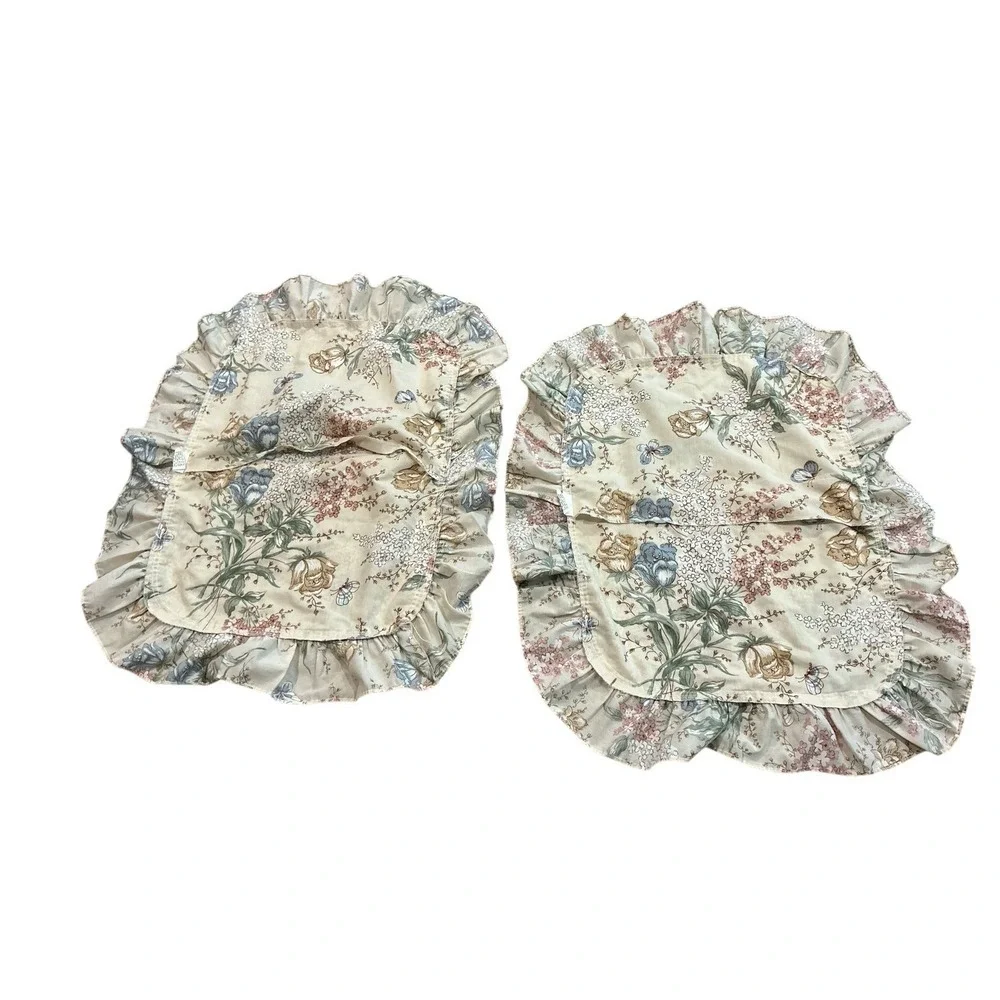 Floral Bouquet Ruffle Standard‎ Pillow Shams Cottagecore Set of 2